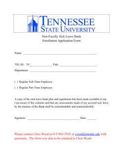 Non-Faculty Sick Leave Bank Enrollment Application