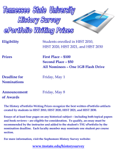 History ePortfolio Writing Prizes