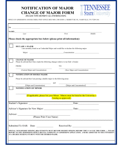 Notification/Change of Major