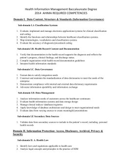 2014&nbsp; AHIMA REQUIRED COMPETENCIES