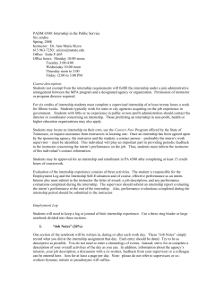 MPA internship syllabus