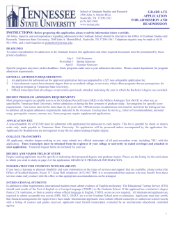 Application to the Graduate School
