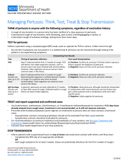 Managing Pertussis: Think, Test, Treat Stop Transmission (PDF: 53KB/1 page)