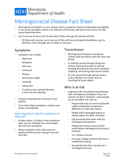 Meningococcal Disease Fact Sheet (PDF)