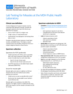 Lab Testing for Measles at the MDH Public Health Laboratory (PDF)