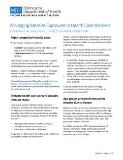 Managing Measles Exposures in Health Care Workers (PDF)