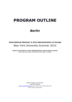 2014 Berlin Itinerary