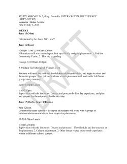 2015 Itinerary