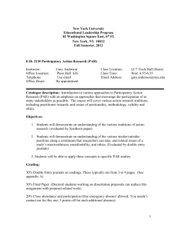 Participatory Action Research