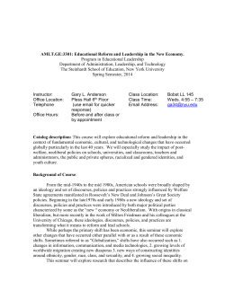 Educational Leadership and Reform in the New Economy