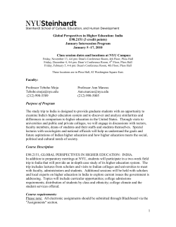 E98.2151 Global Perspectives in Higher Education - India