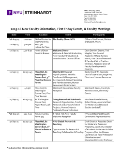 2015-2016 New Faculty Orientation Calendar