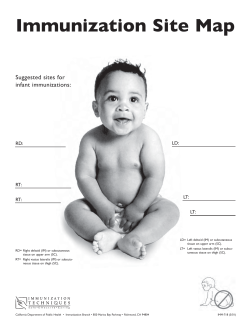 Infant and Toddler Immunization Site Map