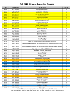 Fall&nbsp;2016 Distance Education Course Listing (includes CRNs)