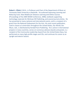 Dr. Robert Elliott, Professor/Chair, Music