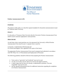 Position Announcements