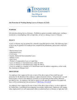 Job Protection and Working During Leaves of Absence