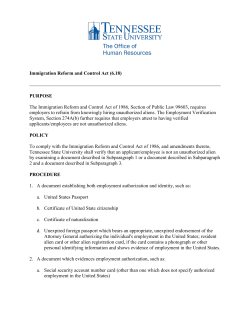 Immigration Reform and Control Act Requirements