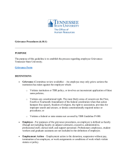 Grievance Procedures for Employees