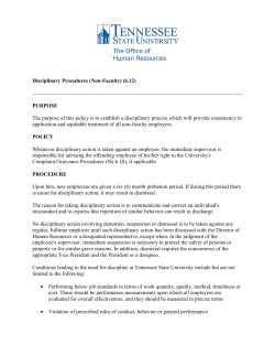Disciplinary Procedures (Non-Faculty)