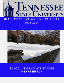 Graduate School Calendar