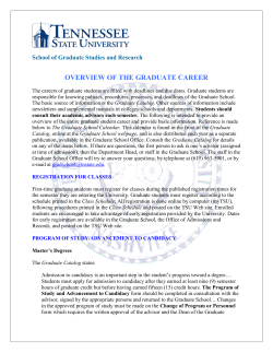 Overview of the Graduate Career