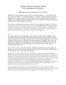 Title 1 Information for Families