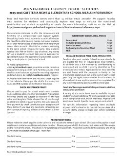 Cafeteria Account Prepayment Form (SNAP) English