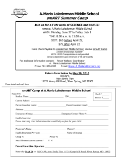 smART Summer Camp registration form