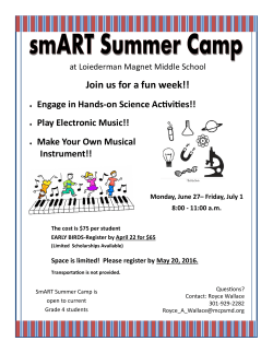 smART Summer Camp flyer