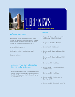 PTA August September 2015 Newsletter