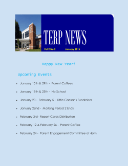 January 2016 Newsletter