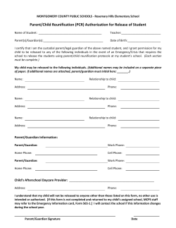 Parent-Child Reunification forms