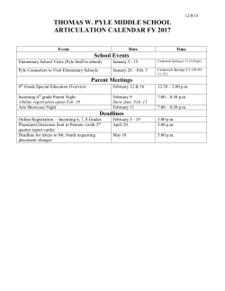 Click here for PYLE Important Dates