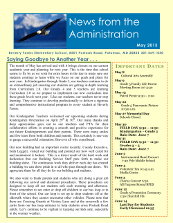 May-News From the Administration
