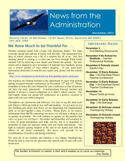 November 2012 Newsletter