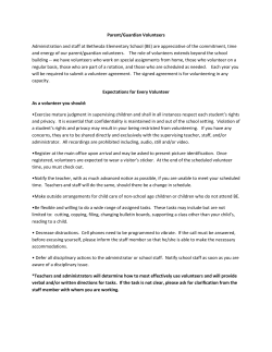 2015-2016 Parent Volunteer Guidelines