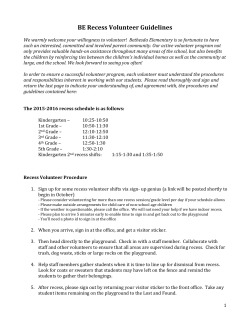 2015-2016 BE Recess Guidelines