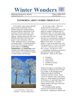 Reading and Writing Winter Newsletter