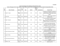 Detailed Time Table for Ph.D. Students((Faculty of Management)(Batch-1(2011) and Batch-2(2012)) for Review of Research Work(Batch-2011)/ Participation in Research Week(Batch-2012)