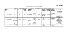 Workshop Schedule - 08-04-13