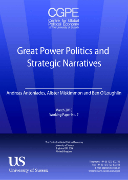 Great Power Politics and Strategic Narratives [PDF 270.86KB]