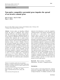 Non-native competitive perennial grass impedes the spread of an invasive annual grass.