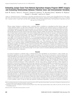 Estimating juniper cover from NAIP imagery and evaluating relationships between potential cover and environmental variables.