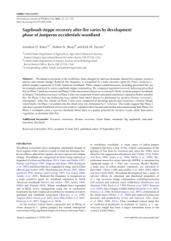 Sagebrush steppe recovery after fire varies by development phase of Juniperus occidentalis woodland