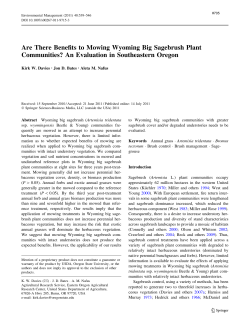 Are There Benefits to Mowing Wyoming Big Sagebrush Plant Communities? An Evaluation in Southeastern Oregon