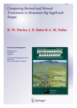 Comparing Burned and Mowed Treatments in Mountain Big Sagebrush Steppe