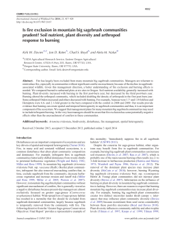 Is fire exclusion in mountain big sagebrush communities prudent? Soil nutrient, plant diversity, and arthropod response to burning