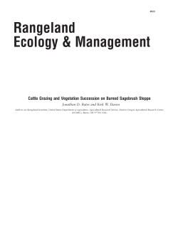 Cattle Grazing and Vegetation Succession on Burned Sagebrush Steppe