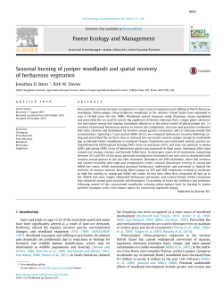 Seasonal Burning of Juniper Woodlands and Spatial Recovery of Herbaceous Vegetation